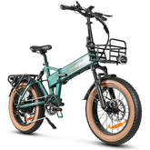 SAMEBIKE XWLX09-II Electric Bike - 1000W Motor 48V15AH Battery 65KM Range Hydraulic Disc Brakes - Green
